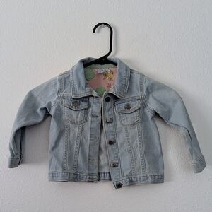 Carter's Soft Blue Denim Jacket With Floral Interior Size 24 Months